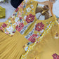 Designer Faux Georgette Floral Embroidered Gown Set