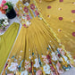 Designer Faux Georgette Floral Embroidered Gown Set