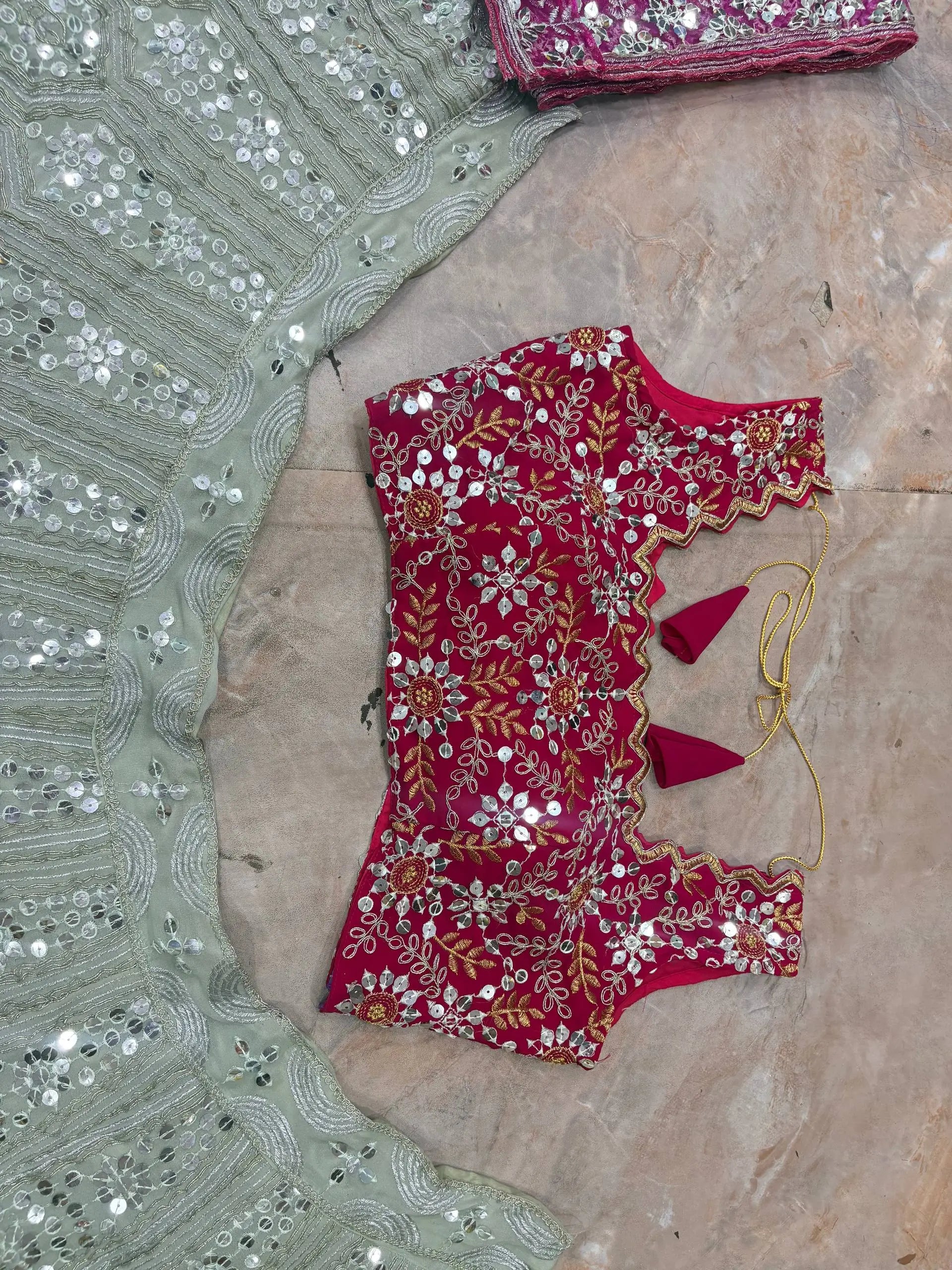 Designer Faux Georgette Lehenga Choli Set for Wedding and Reception Wear