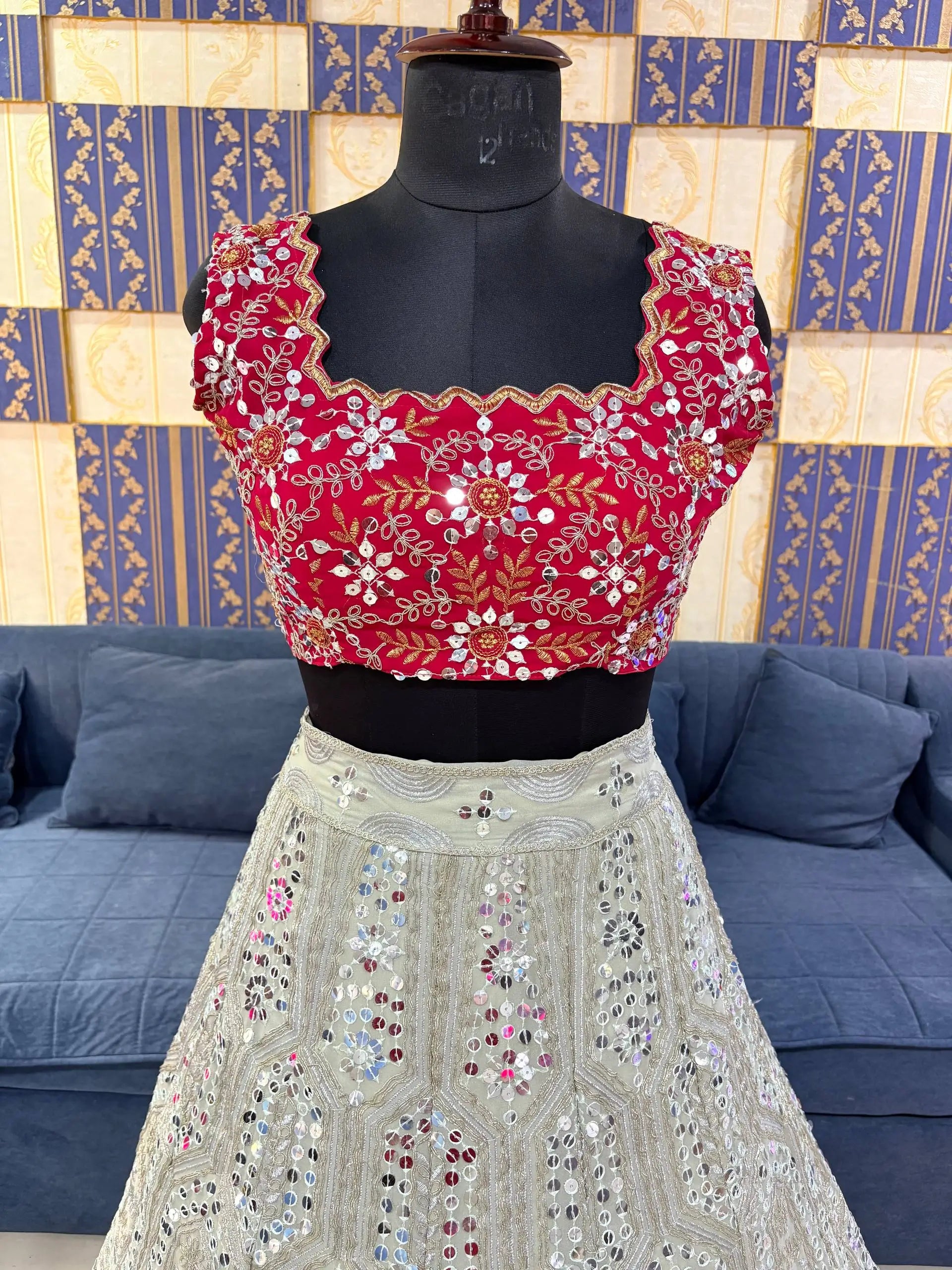 Designer Faux Georgette Lehenga Choli Set for Wedding and Reception Wear