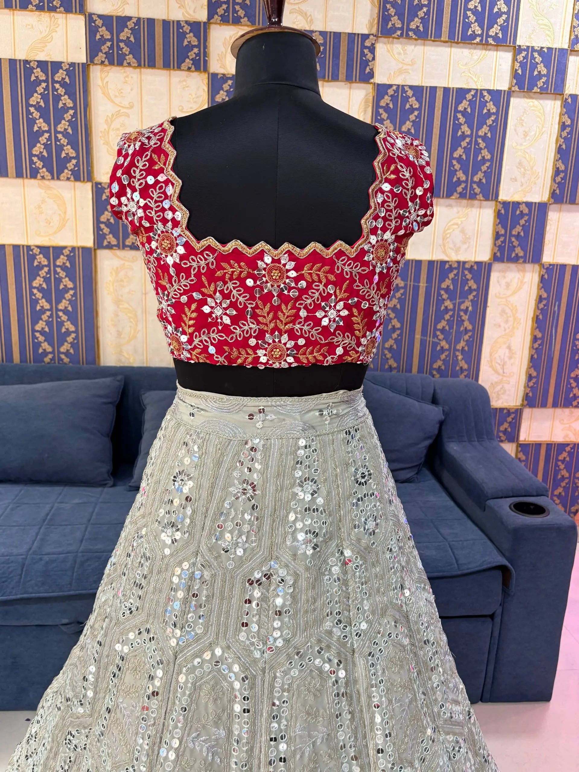 Designer Faux Georgette Lehenga Choli Set for Wedding and Reception Wear