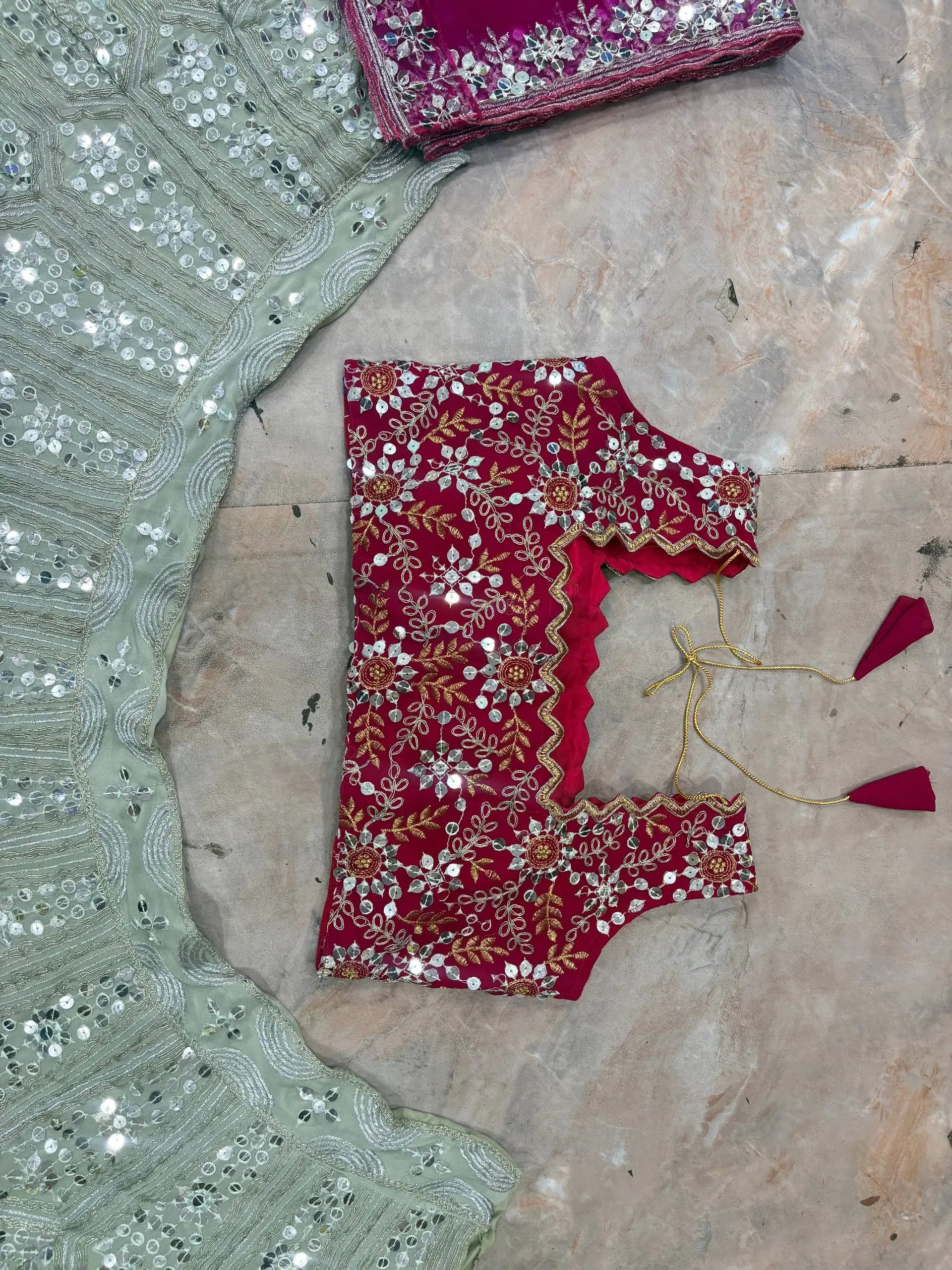 Designer Faux Georgette Lehenga Choli Set for Wedding and Reception Wear