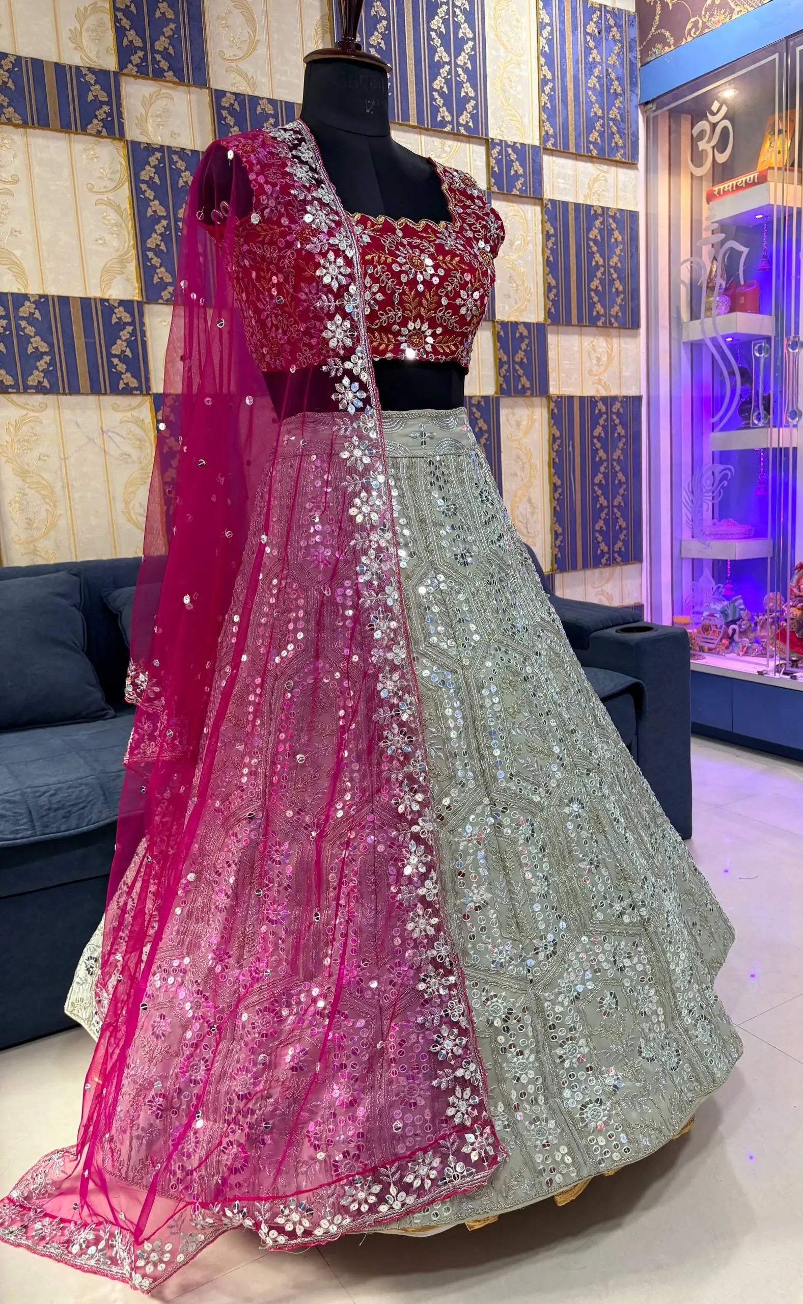 Designer Faux Georgette Lehenga Choli Set for Wedding and Reception Wear