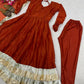 Designer Fendy Silk Anarkali Suit Set