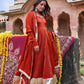 Designer Fendy Silk Anarkali Suit Set