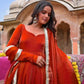 Designer Fendy Silk Anarkali Suit Set