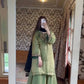 Designer Fendy Silk Embroidered Sharara Suit Set with Dupatta
