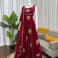 Designer Fendy Silk Gown Palazzo Set for Festive and Party Wear