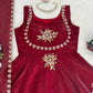 Designer Fendy Silk Gown Palazzo Set for Festive and Party Wear