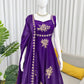 Designer Fendy Silk Gown Palazzo Set for Festive and Party Wear