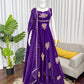 Designer Fendy Silk Gown Palazzo Set for Festive and Party Wear