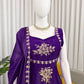 Designer Fendy Silk Gown Palazzo Set for Festive and Party Wear