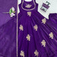 Designer Fendy Silk Gown Palazzo Set for Festive and Party Wear