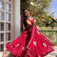 Designer Fendy Silk Gown Palazzo Set for Festive and Party Wear