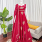 Designer Fendy Silk Gown Palazzo Set for Festive and Party Wear