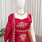 Designer Fendy Silk Gown Palazzo Set for Festive and Party Wear