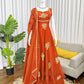 Designer Fendy Silk Gown Palazzo Set for Festive and Party Wear