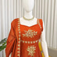 Designer Fendy Silk Gown Palazzo Set for Festive and Party Wear