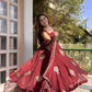 Designer Fendy Silk Gown Palazzo Set for Festive and Party Wear
