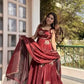 Designer Fendy Silk Gown Palazzo Set for Festive and Party Wear