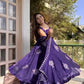 Designer Fendy Silk Gown Palazzo Set for Festive and Party Wear