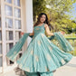 Designer Fendy Silk Gown Sharara Set for Festive and Wedding Wear