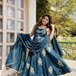 Designer Fendy Silk Gown Sharara Set for Festive and Wedding Wear