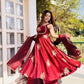 Designer Fendy Silk Gown Sharara Set for Festive and Wedding Wear