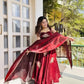 Designer Fendy Silk Gown Sharara Set for Festive and Wedding Wear