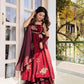 Designer Fendy Silk Gown Sharara Set for Festive and Wedding Wear