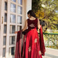 Designer Fendy Silk Gown Sharara Set for Festive and Wedding Wear
