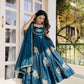 Designer Fendy Silk Gown Sharara Set for Festive and Wedding Wear