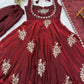 Designer Fendy Silk Gown Sharara Set for Festive and Wedding Wear