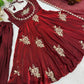 Designer Fendy Silk Gown Sharara Set for Festive and Wedding Wear