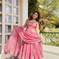Designer Fendy Silk Gown Sharara Set for Festive and Wedding Wear
