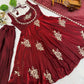 Designer Fendy Silk Gown Sharara Set for Festive and Wedding Wear