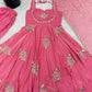 Designer Fendy Silk Gown Sharara Set for Festive and Wedding Wear
