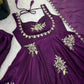 Designer Fendy Silk Gown Sharara Set for Festive and Wedding Wear