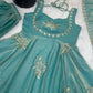 Designer Fendy Silk Gown Sharara Set for Festive and Wedding Wear
