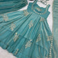 Designer Fendy Silk Gown Sharara Set for Festive and Wedding Wear