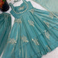 Designer Fendy Silk Gown Sharara Set for Festive and Wedding Wear