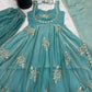 Designer Fendy Silk Gown Sharara Set for Festive and Wedding Wear
