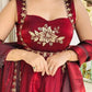 Designer Fendy Silk Gown Sharara Set for Festive and Wedding Wear