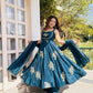 Designer Fendy Silk Gown Sharara Set for Festive and Wedding Wear