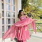 Designer Fendy Silk Gown Sharara Set for Festive and Wedding Wear