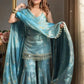Designer Fendy Silk Mirror Work Sharara Set for Festive and Party Wear