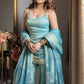 Designer Fendy Silk Mirror Work Sharara Set for Festive and Party Wear