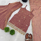 Designer Fendy Silk Mirror Work Sharara Set for Festive and Party Wear