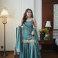 Designer Fendy Silk Mirror Work Sharara Set for Festive and Party Wear