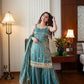 Designer Fendy Silk Mirror Work Sharara Set for Festive and Party Wear